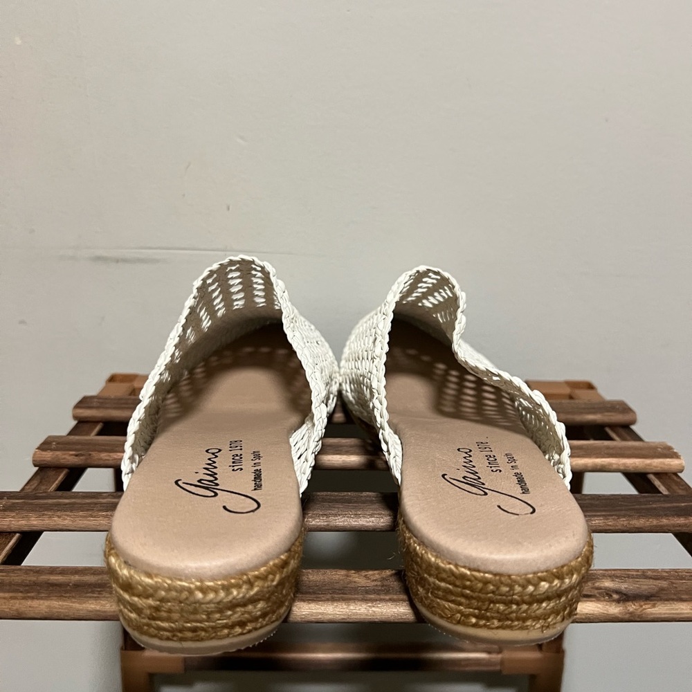 Gaimo Women’s Size 10 White Woven Leather Mules - Picture 5 of 9